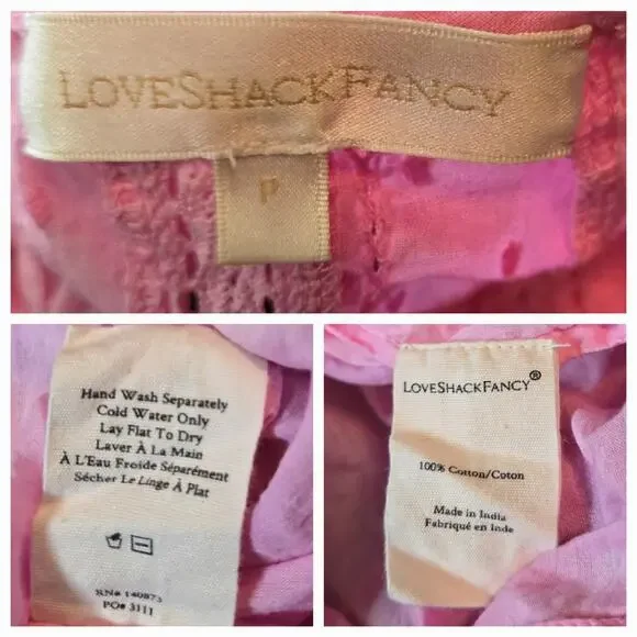 LoveShackFancy Natasha Dress Begonia Hand Dye - Picture 4 of 7